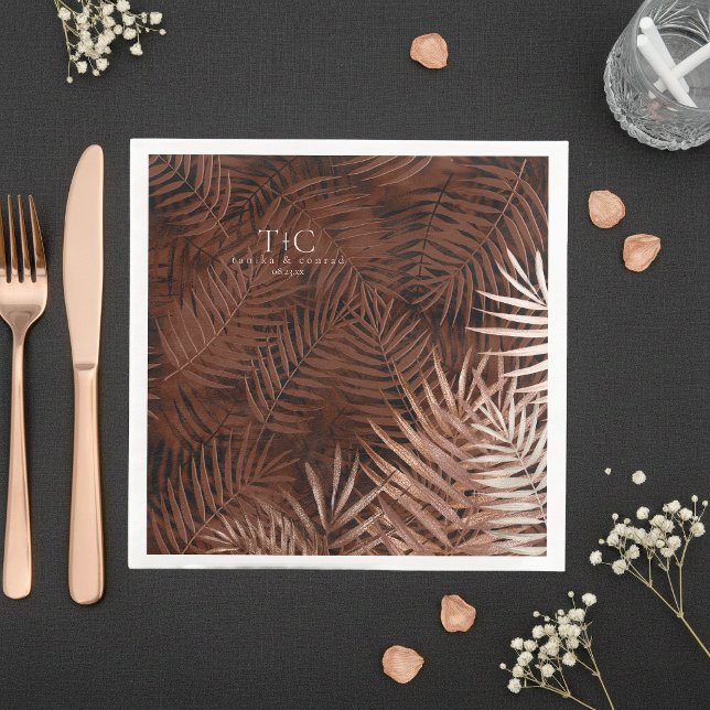 Copper Sunset Palm Pattern ID1323 Napkin (Creator Uploaded)