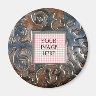 Copper Swirls Round Template Magnet
