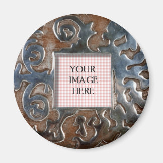 Copper Swirls Round Template Magnet