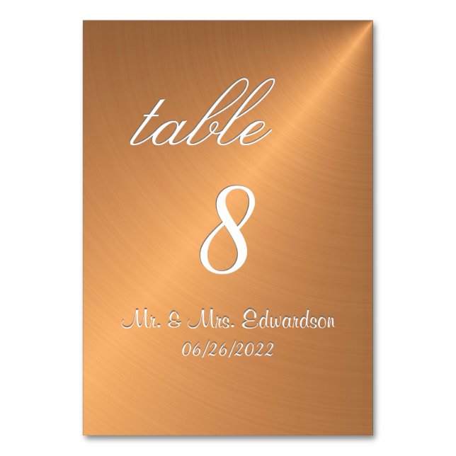 Copper Table Number (Front)