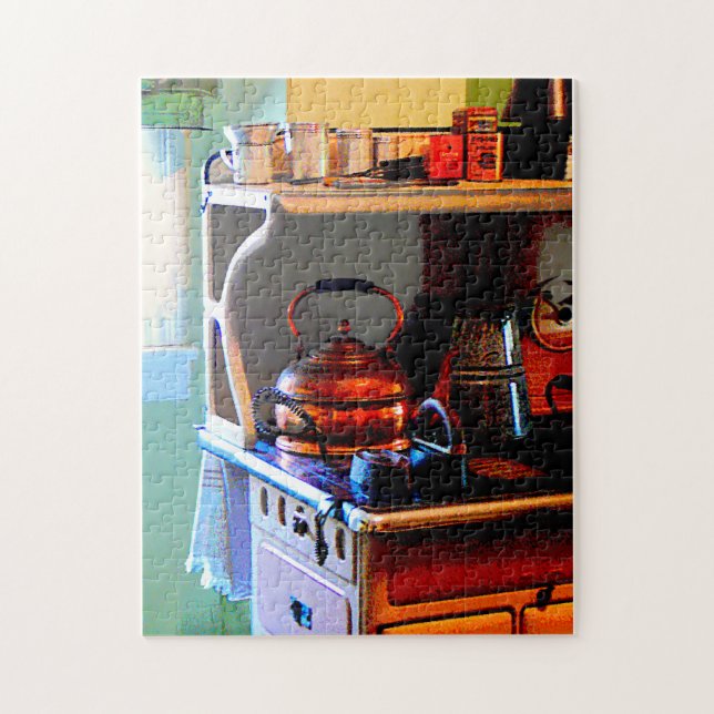 Copper Tea Kettle on Stove Jigsaw Puzzle (Vertical)