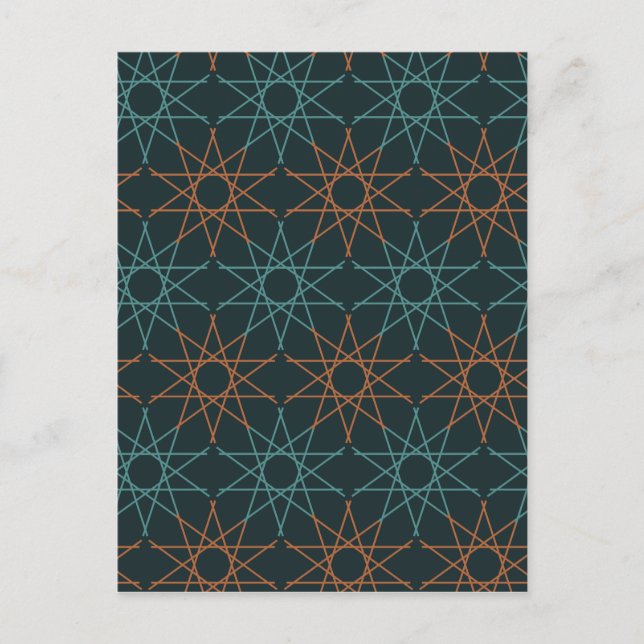 Copper Teal Geometry Postcard (Front)