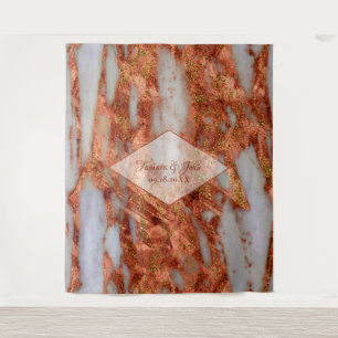 Copper Terracotta Marble Photo Booth Backdrop Tapestry