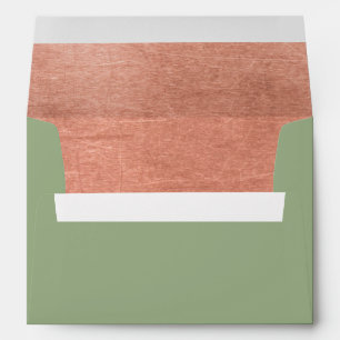 Copper Terracotta & Sage Green Wedding Envelope