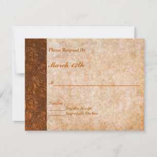 Copper Textkued Look Wedding Party RSVP Invitation