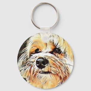 Copper the Morkie keychain