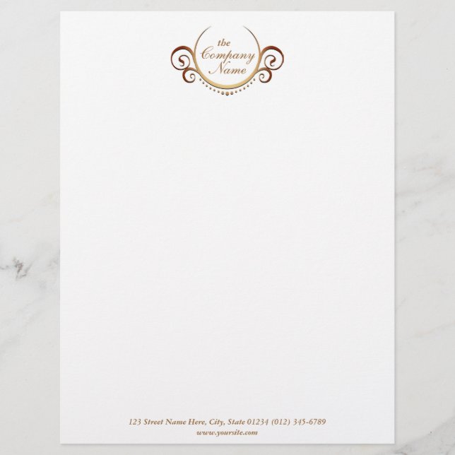 Copper Tone Letterhead Design (Front)