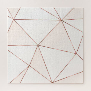 Copper triangles, metallic, glitter, polygonal. jigsaw puzzle