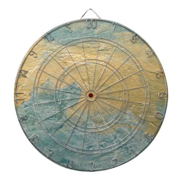 Copper Turquoise Faux Finish Dartboard (Front)