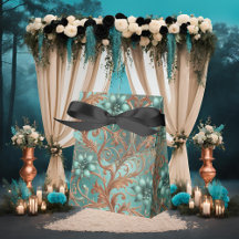 Copper Turquoise Flowers and Vines