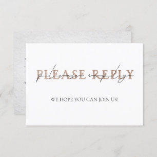 COPPER TYPOGRAPHY Hand Lettered Wedding RSVP Invitation