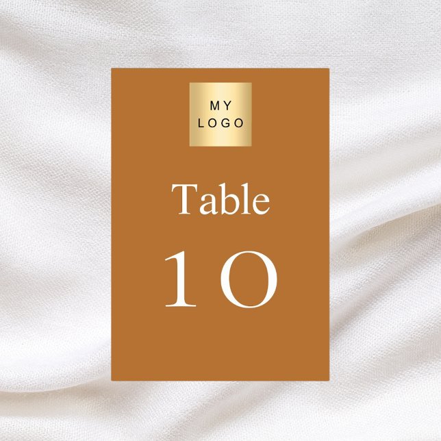 Copper white business logo table number (Creator Uploaded)