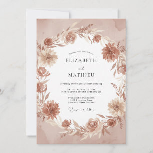 Copper Wildflower Wedding Invitation