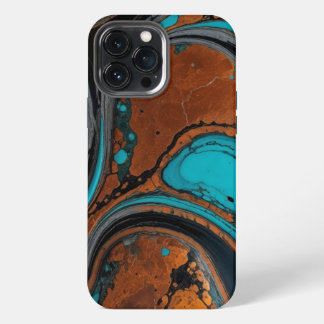 Copper with Turquoise abstract iPhone 13 Pro Max Case