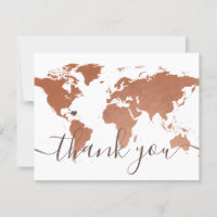 Copper World Map Beach Destination Wedding Pic