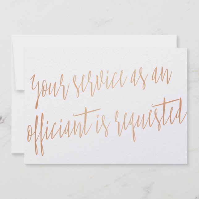 Copper "Your service as an officiant is requested" (Front)