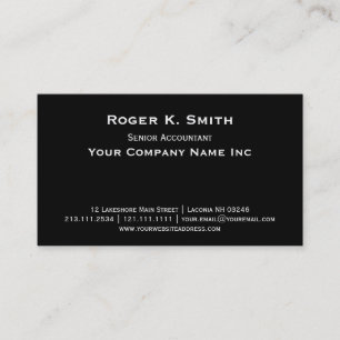 Copperplate Classic Basic Black Elegant Simplicity Business Card