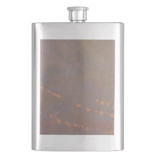 Coppery textures hip flask