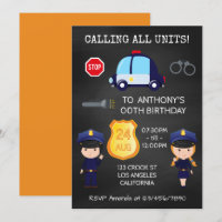 Cops and Robbers Birthday Chalkboard