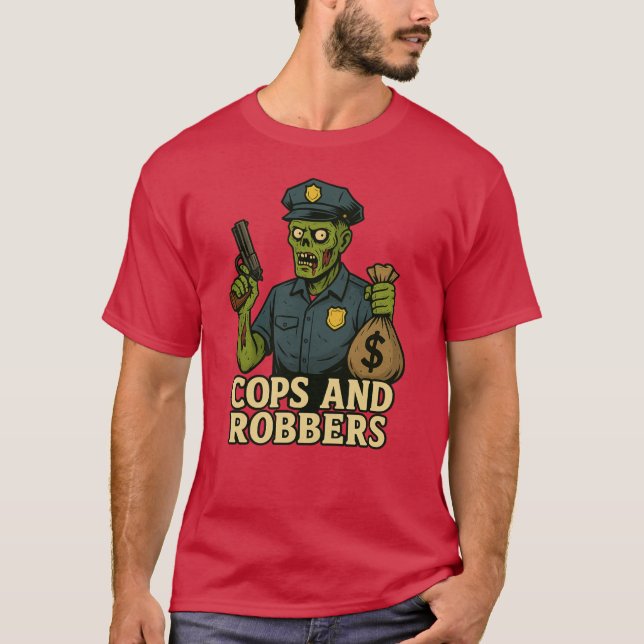Cops and Robbers Halloween T-Shirt (Front)