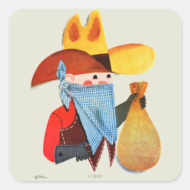 Cops and Robbers Square Sticker (Front)