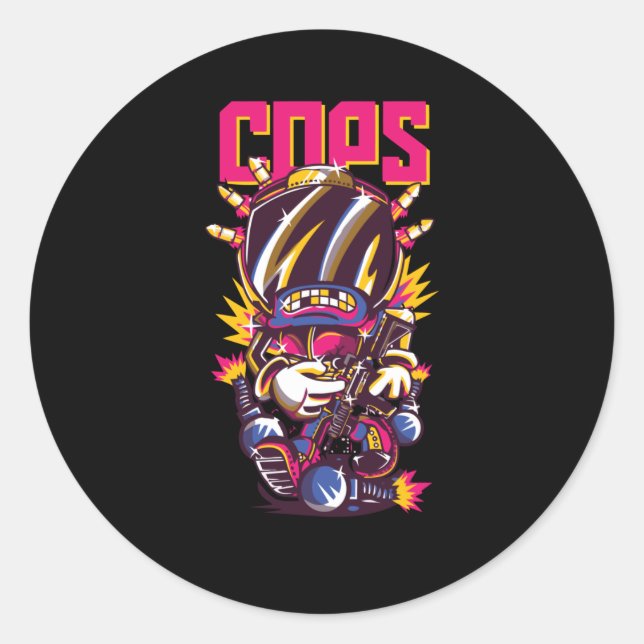 Cops Classic Round Sticker (Front)