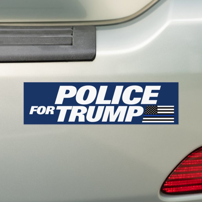 Cops For Trump Blue Line Police For Trump 2024 Bumper Sticker (On Car)