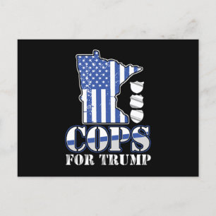 Cops For Trump Police Officer Policeman USA Flag G Postcard