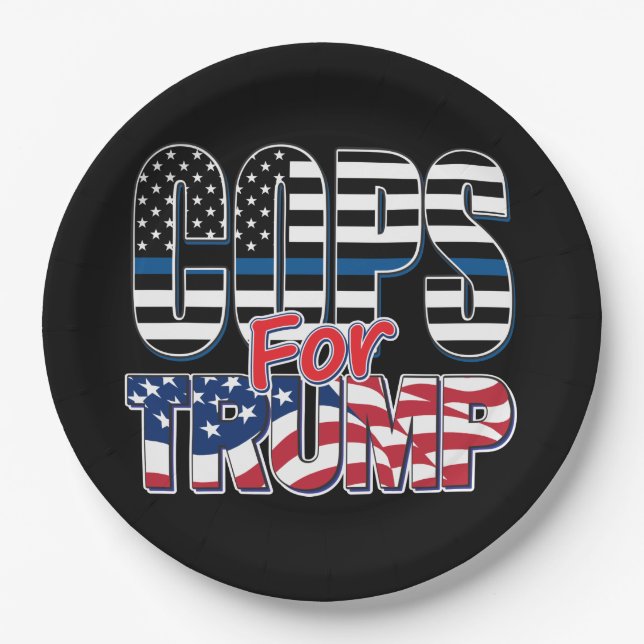 Cops for Trump Trump 2020 Paper Plate (Front)