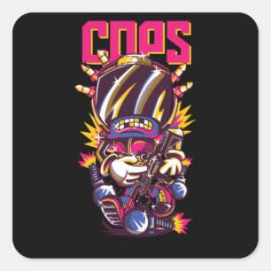 Cops Square Sticker