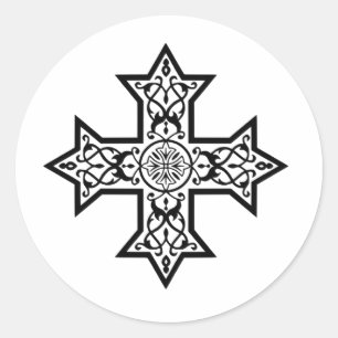 Coptic Cross Classic Round Sticker