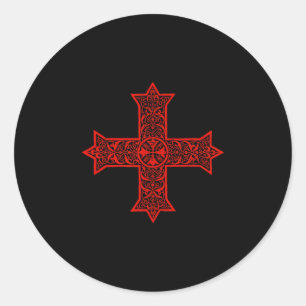 Coptic Cross Coptic Orthodox Church Eastern Christ Classic Round Sticker