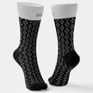 Coptic Cross Outline Pattern Socks