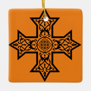 Coptic Cross Premium Fine Art Ceramic Ornament