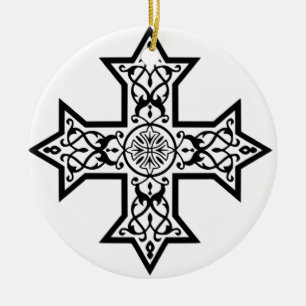 Coptic Cross Premium Fine Art Ceramic Tree Decoration