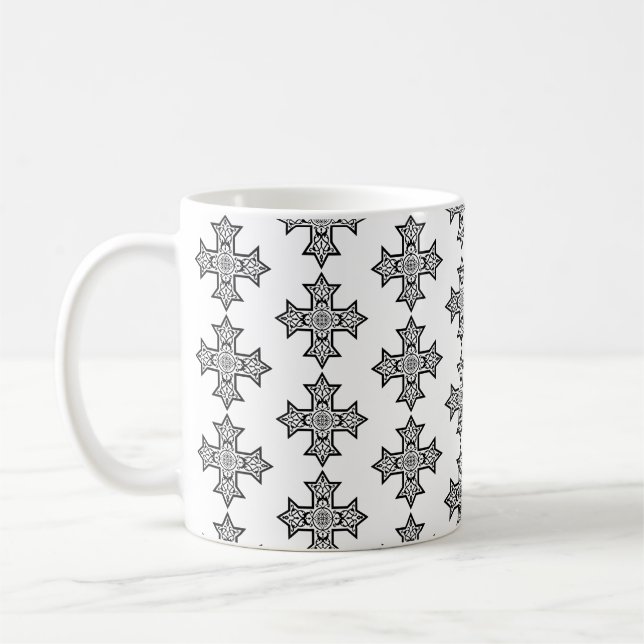 Coptic Cross Premium Fine Art Coffee Mug (Left)