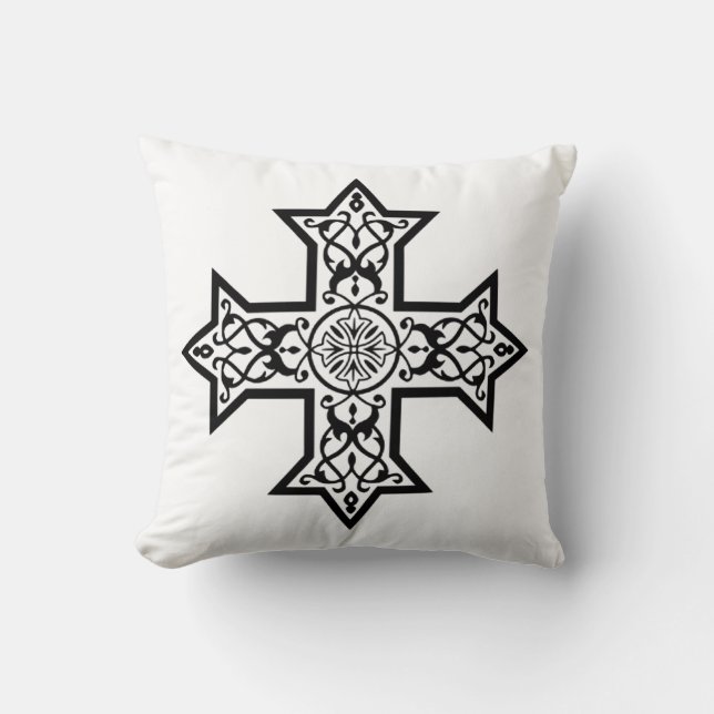 Coptic Cross Premium Fine Art Cushion (Front)