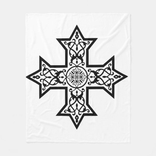 Coptic Cross Premium Fine Art Fleece Blanket (Front)