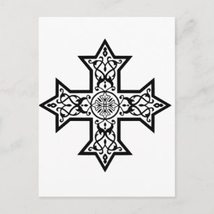 Coptic Cross Premium Fine Art Holiday Postcard