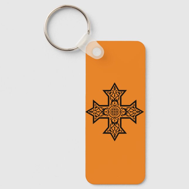 Coptic Cross Premium Fine Art Key Ring (Front)