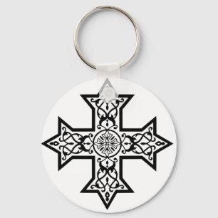 Coptic Cross Premium Fine Art Key Ring