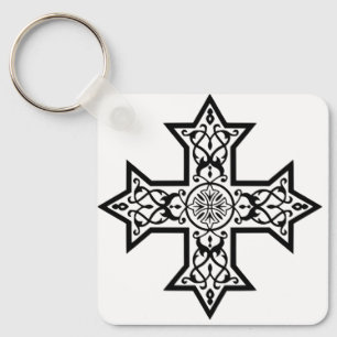 Coptic Cross Premium Fine Art Key Ring