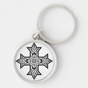 Coptic Cross Premium Fine Art Key Ring