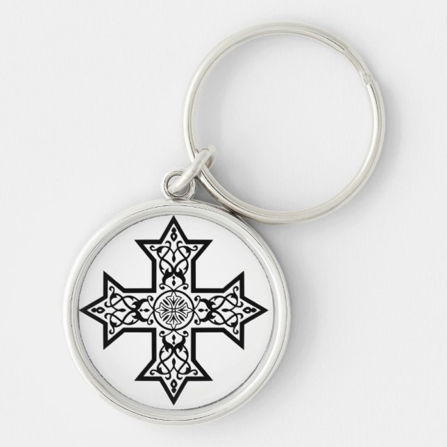 Coptic Cross Premium Fine Art Key Ring (Front)
