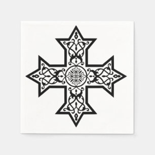 Coptic Cross Premium Fine Art Napkin