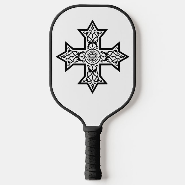 Coptic Cross Premium Fine Art Pickleball Paddle (Front)