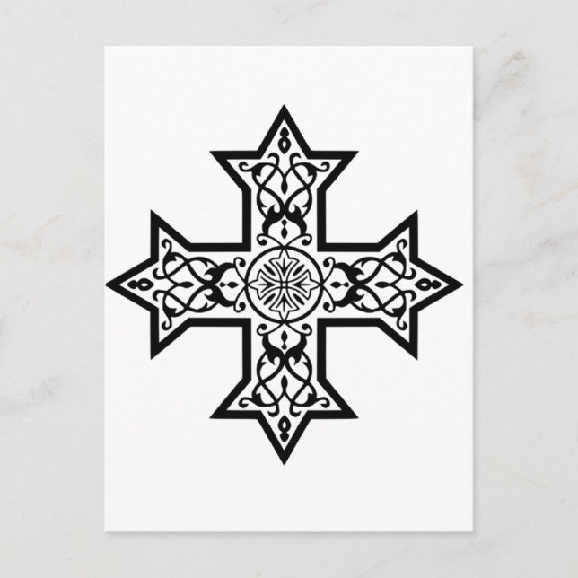 Coptic Cross Premium Fine Art Postcard (Front)