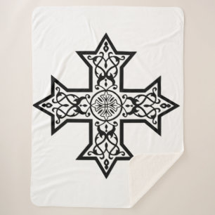 Coptic Cross Premium Fine Art Sherpa Blanket