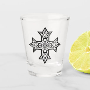 Coptic Cross Premium Fine Art Shot Glass