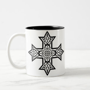 Coptic Cross Premium Fine Art Two-Tone Coffee Mug